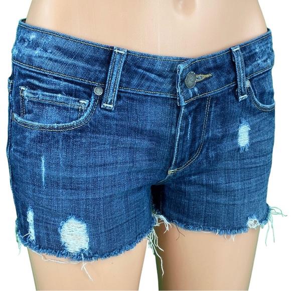 Paige Jimmy Jimmy Cut Off Distressed Jean Shorts - Picture 3 of 15